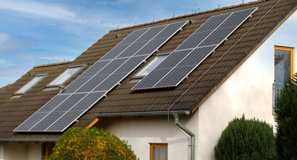 solar panels on a house