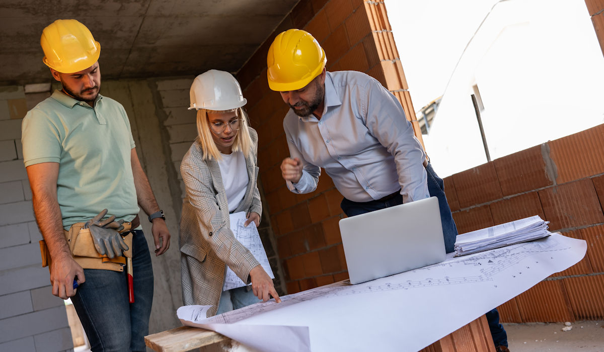 inspecting blueprints and building code