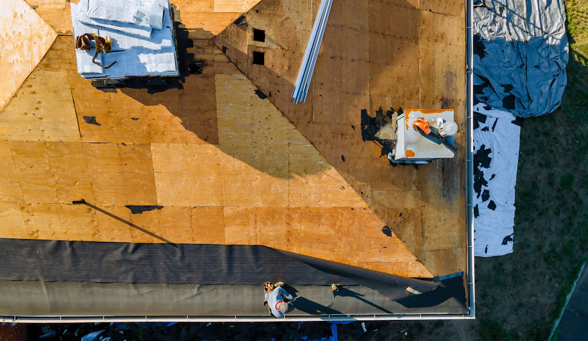 roofers from aerial view