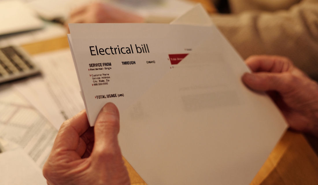 holding up electrical bill